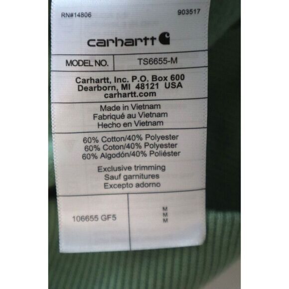 Carhartt Men's Sz M Green Force Relaxed Fit Lightweight Logo Graphic Sweatshirt - Picture 4 of 10